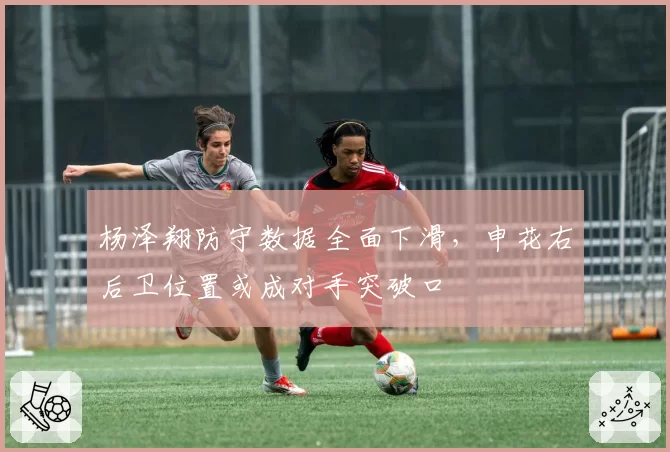 杨泽翔防守数据全面下滑，申花右后卫位置或成对手突破口