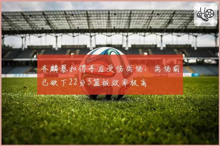 齐麟暴扣得手后受伤离场，离场前已砍下22分5篮板效率极高